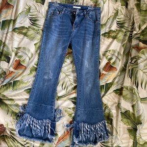 Luxe Moda Distressed Fringed Jeans 10